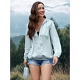 thumbnail image 4 of PITINAN Chaqueta de lluvia para mujer, ligera, impermeable, cortavientos, con capucha, abrigos de lluvia para mujer al aire libre con bolsillos, 4 of 4