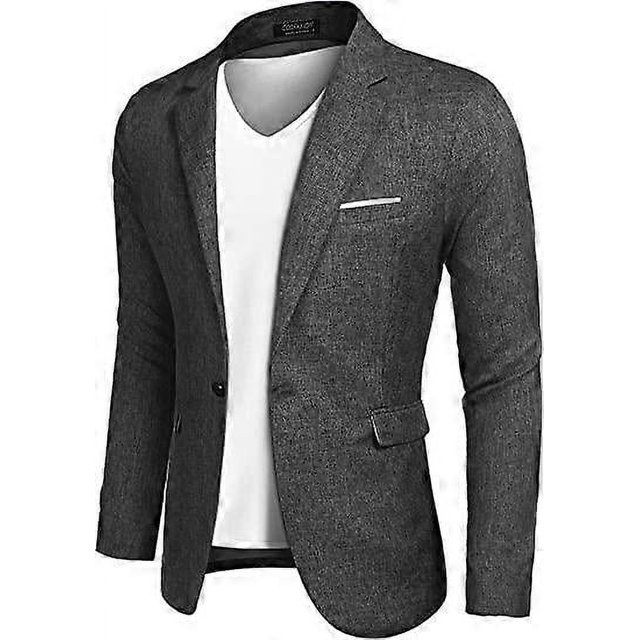 Men's Casual Suit Blazer Jackets Lightweight Sports Coats One Button