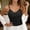 Black, variant on Lace Camisole Bandeau Top for Summer Layering without Sleeves Backless Tank with Delicate Knit and Sheer White One Size