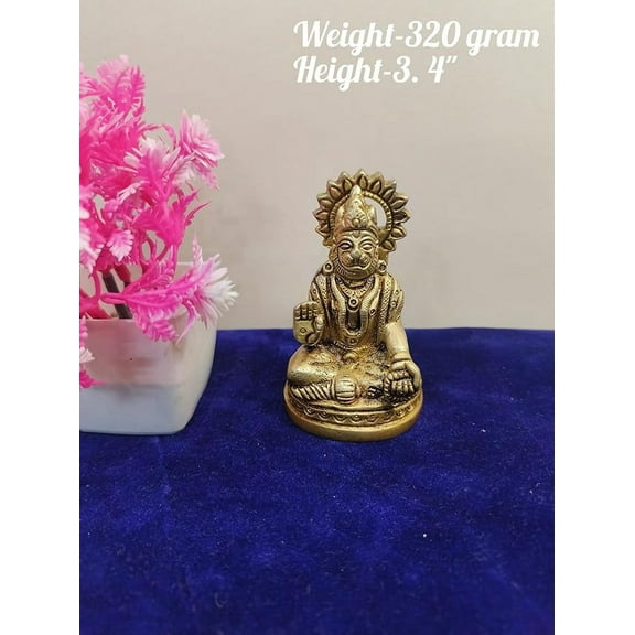 brass small hanuman for home temple , 3.5" size