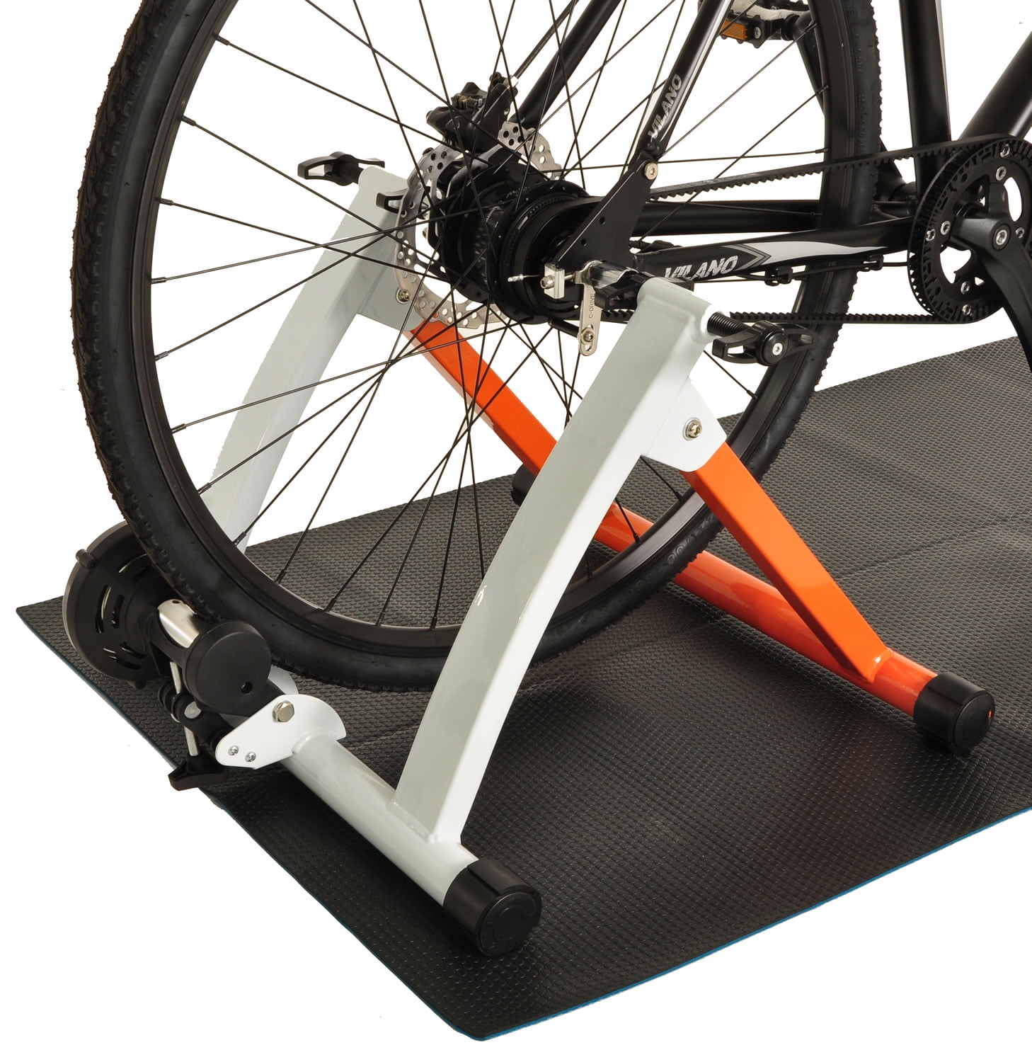 with Front Block Riser & Skewers Stationary Cycling Bike Training Stand for Indoor Riding Converter Mount CyclingDeal Bicycle Bike Indoor Home Exercise Wind Resistance Trainer 
