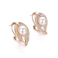 thumbnail image 2 of Yoursfs Drop Pearl Stud Earrings for Women Rose Gold Plated Ivory Faux Pearl with Cubic Zirconia Piercing Earings Hypoallergenic Jewelry, 2 of 6