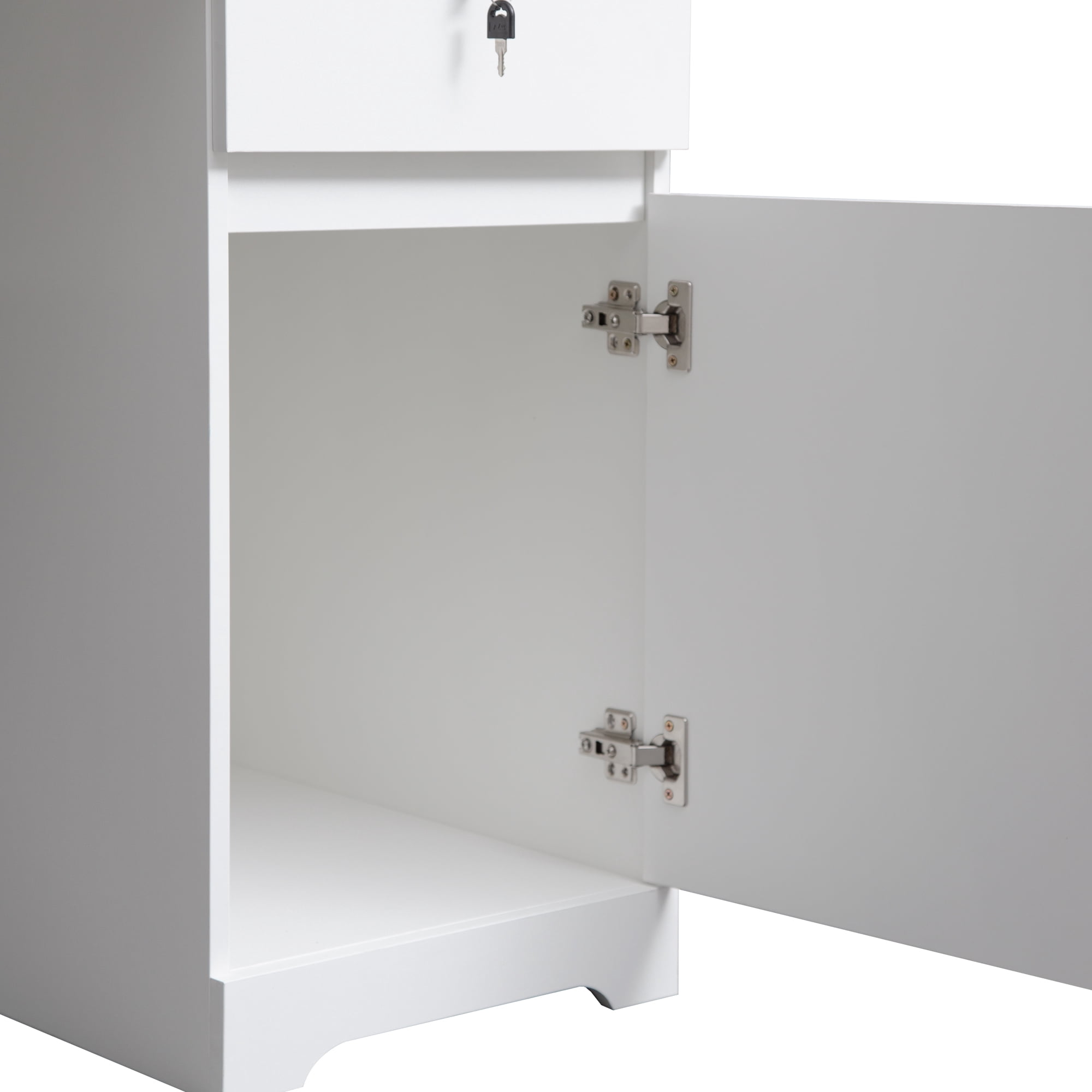 Aukfa Home Office Computer Desk with Hutch and Charging Station, White