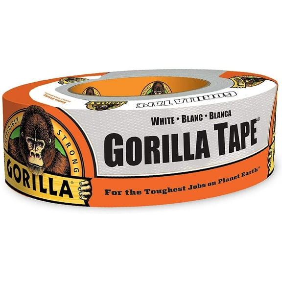 Gorilla White Duct Tape, 1.88" x 30 yd, White, Pack of 1-New