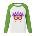 thumbnail image 4 of Xuyuer Mardi Gras Shirts for Women Shirt Funny Mask Graphic Tee Carnival Long Sleeve Shirt V Neck Top, 4 of 6