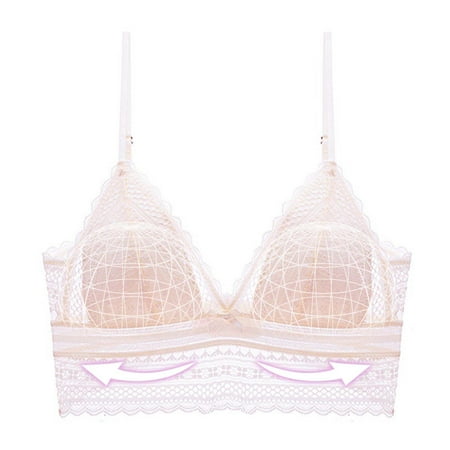 

Hunpta Sexy Lace Bras For Women French Beautiful Back Underwear Ultra Thin Wire-Free Bralette Comfy Breathable Bra Solid