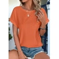 thumbnail image 5 of Womens Short Sleeve Tops Orange L, 5 of 6
