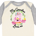 thumbnail image 4 of Inktastic Baby Flamingo My Grandma Loves Me with Flower Wreath Boys or Girls Long Sleeve Baby Bodysuit, 4 of 5