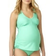 thumbnail image 2 of Maternity Tankini Swimsuit Swimsuit Top With Ruched Sides & Adjustable Ties, 2 of 6