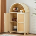 thumbnail image 2 of WIRRYTOR Arched Cabinet with 2 Rattan Doors, 2-Tier, Natural 1 Piece, 2 of 9