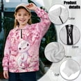 thumbnail image 6 of Uorisanigo Kids Sweatshirt Girls Soft Half Zip Pullover Sweatshirt Oversized Cherry Blossom Axolotl Long Sleeve Pullover Top Fall Spring Outfits Clothes Quarter Zip Hoodies No Hood, 6 of 7