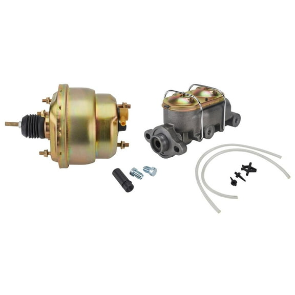 Dual 7 Inch Brake Booster Master Cylinder Combo, 1-1/8 Inch Bore