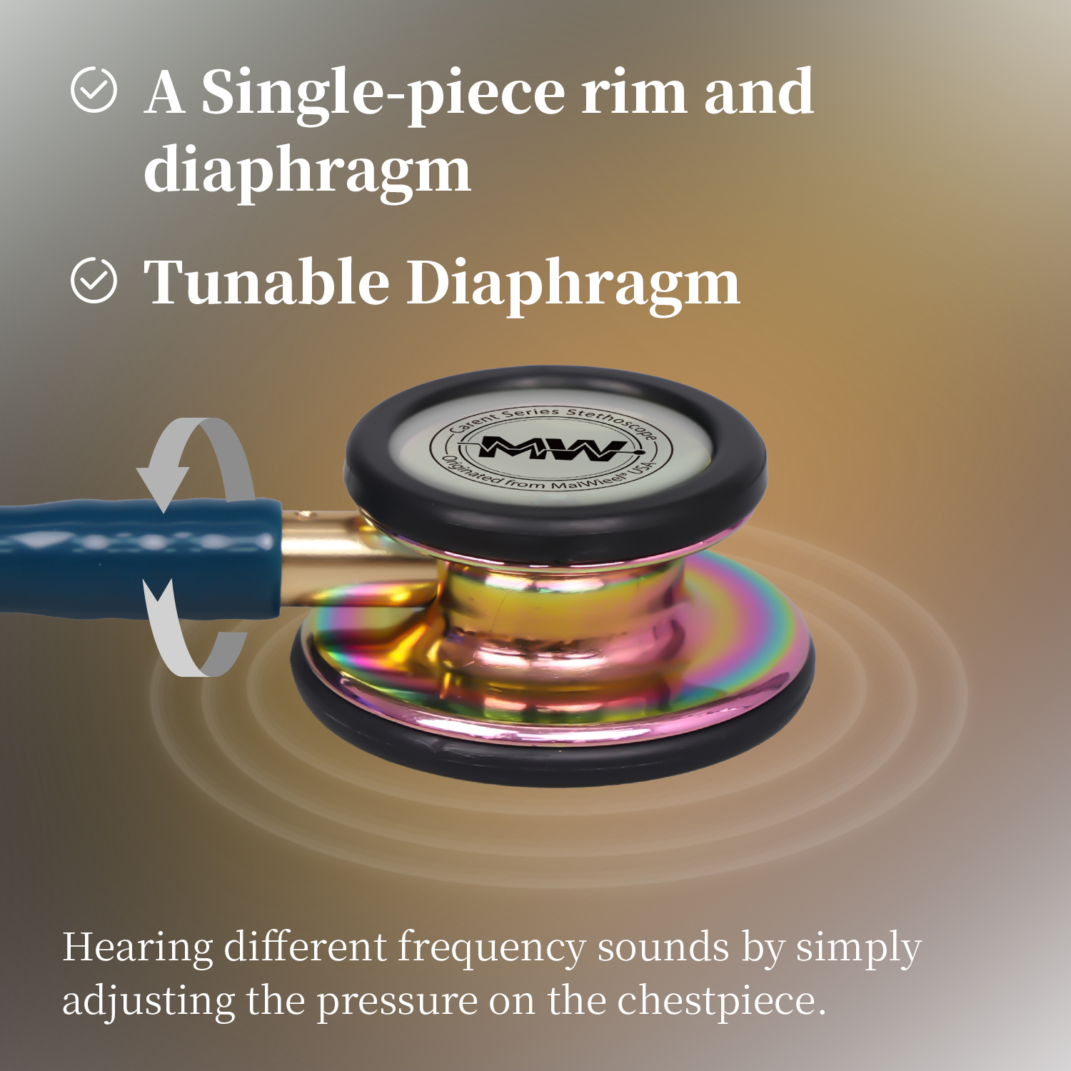 MaiWieel Classic Monitoring Stethoscope Professional Dual Head Caribbean Stethoscopes For Nurse,Doctor,Vet,Home Medical,EMT