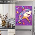 thumbnail image 4 of Dailycode Dishwasher Magnet Cover Magnetic Fridge Door Cover Home Kitchen Decor, Cute Shark and Star, 23"x 26", 4 of 6