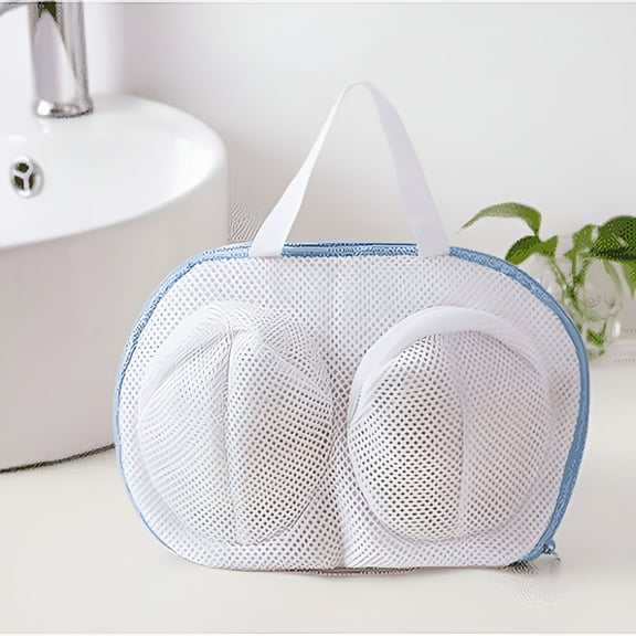 AUQ Large Mesh Lingerie Bags for Laundry,Bra Washing Bag for Washing Machine/Washer,A to G Cup Anti Deformation Bra Bag,Laundry Science Premium Bra Wash Bag for Bras Lingerie Delicates,4 Pack White