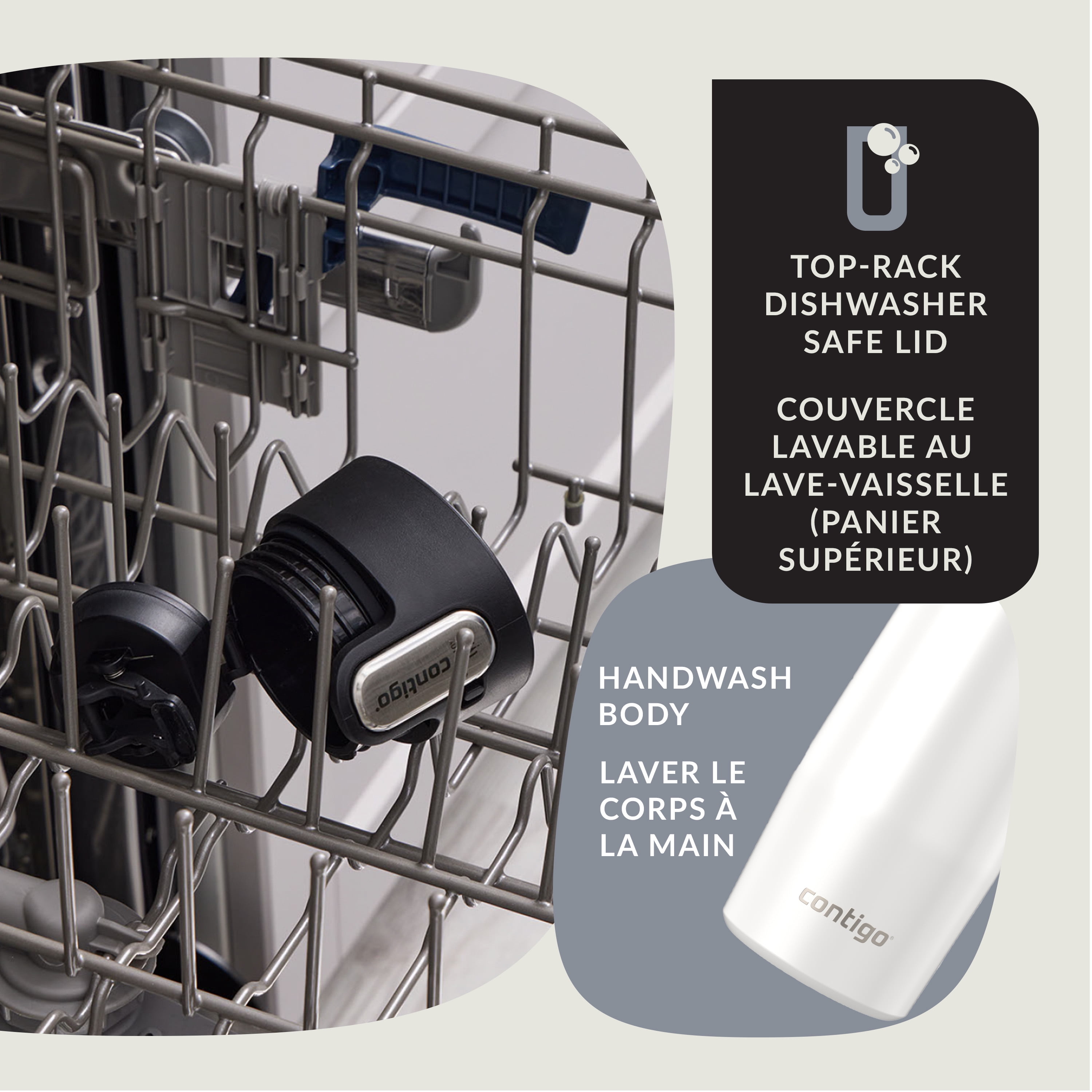 Contigo West Loop 3.0 Vacuum-Insulated Stainless Steel Travel Mug with AUTOSEAL Easy-Clean Lid, 20 oz (591 ml), Salt Frosted Pearl