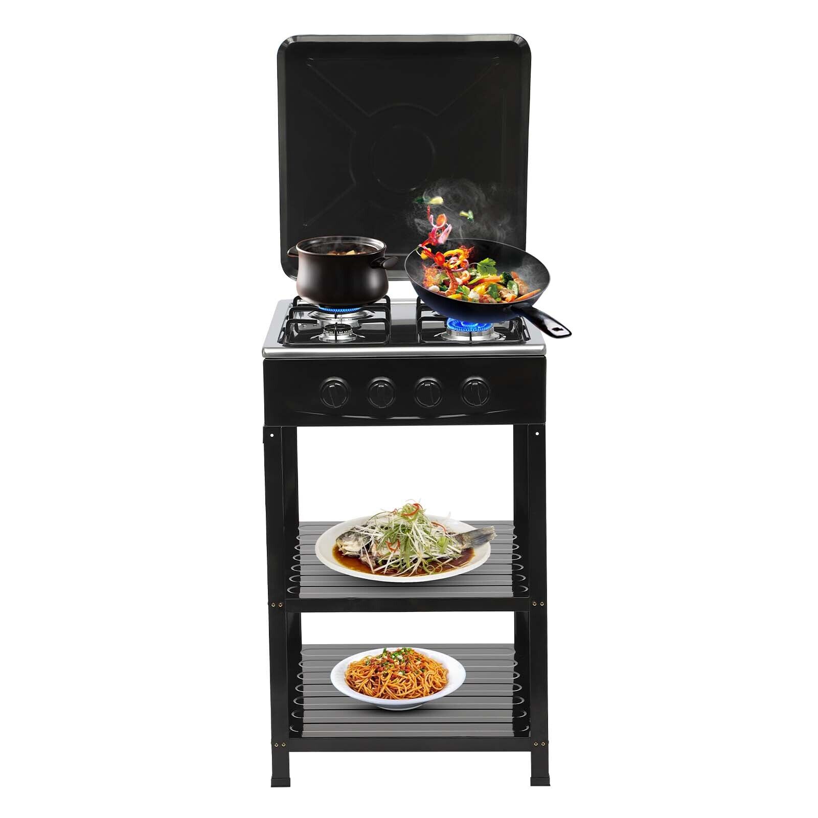 Portable Gas Stove 4-burner & Support Leg Stand &wind Blocking Cover BBQ Outdoor