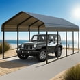 thumbnail image 7 of 10x20 ft Heavy-Duty Carport Canopy Kit, Galvanized Steel Portable Garage for RV, Truck, Boat & 1 Cars, All-Weather Shelter, Easy Assembly, 7 of 7