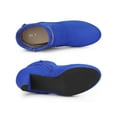 thumbnail image 3 of BLISSFUL STEP Women's Ankle Boots Faux Suede Round Toe Block Heel Side Zipper Dress Boots Royal Blue 6, 3 of 5
