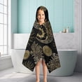 thumbnail image 6 of Black Gothic Sun Moon Pattern Hooded Bath Towel，50"x30" for Ages 3 To 12 Kids, Quick Dry Lightweight Soft Microfiber Hood Beach Towel Cover Up for Kids, 6 of 7