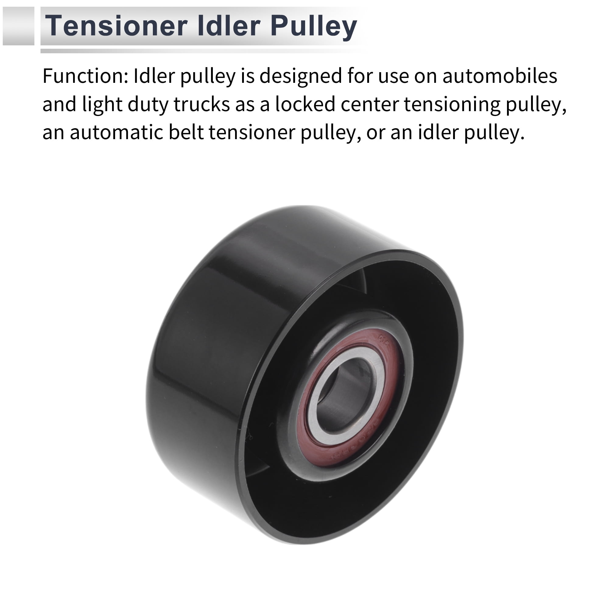 Unique Bargains Drive Belt Idler Pulley for Toyota Camry 2003-2018 Serpentine Tensioner Pulley Idler  No.1660328011 Steel Black 1 Pcs