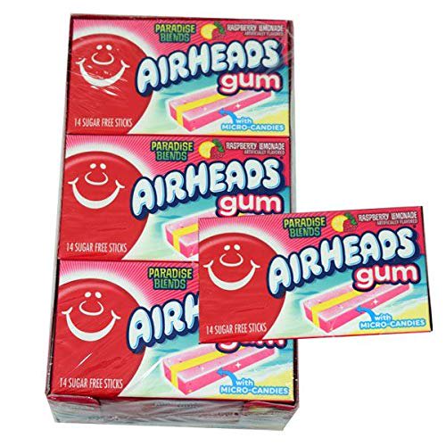 Airheads Sugar Free Gum Paradise Blend Raspberry Lemonade Flavor, 14