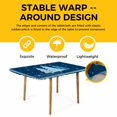 thumbnail image 4 of Blue Christmas Trees Table Cloths for 5 Foot Rectangle Tables, Navy Winter Snowflakes Retro Plaid Patio Waterproof Elastic Fitted Tablecloths, Washable Rectangular Table Cover for Camping, 4 of 8