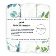 NODNAL Co. Toddler/Infant Leafy Floral Cotton Fitted Sheet, Crib