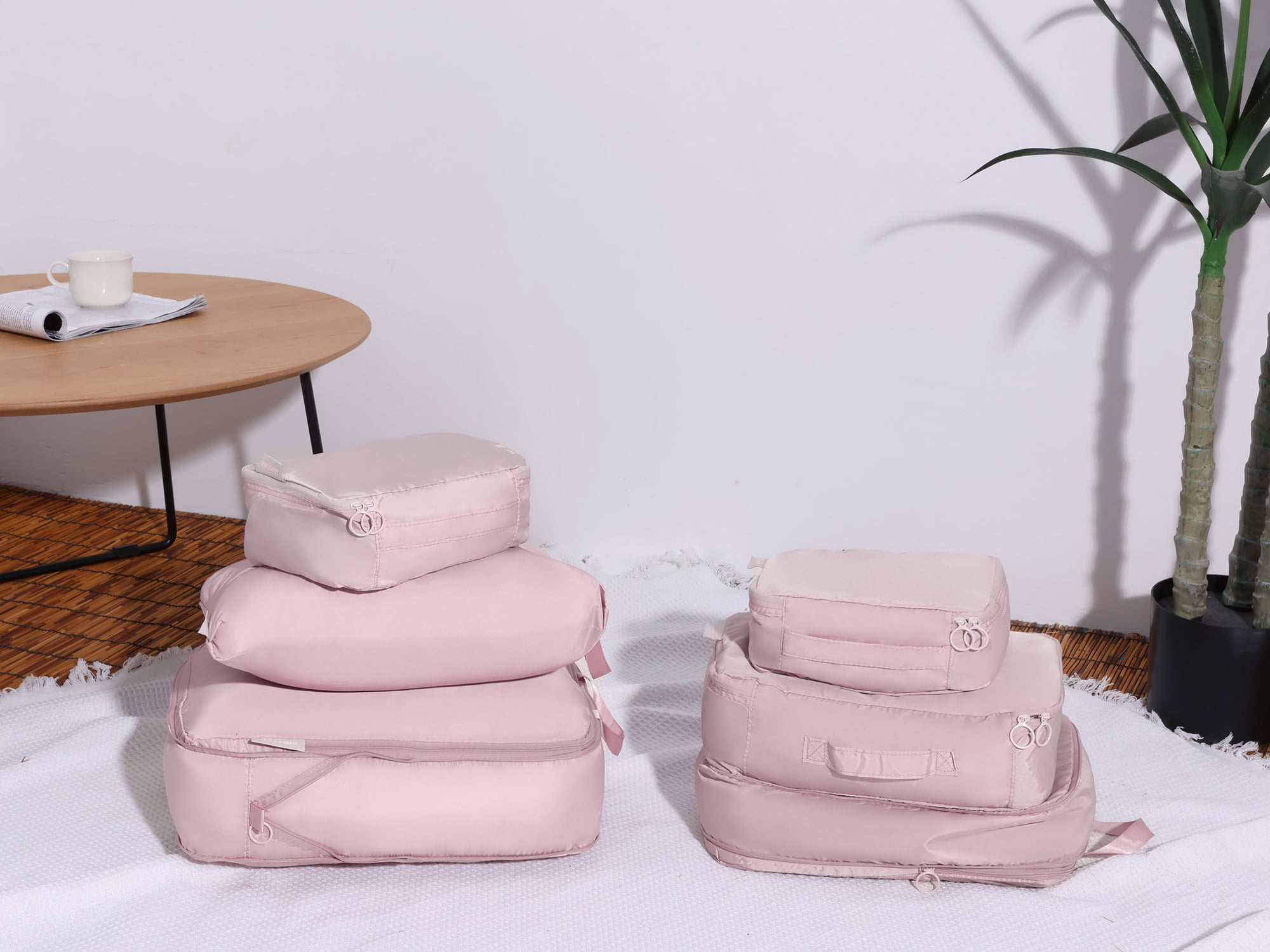 REGALWOVEN 6 Set Travel Bag for Storage,Lightweight Travel Essentials,Travel Accessories for Travel Toiletry Bag Sets Pink 15.5*12*4in
