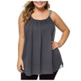 thumbnail image 1 of Dealovy Débardeurs Grande Taille pour Femmes Bretelles Spaghetti Sans Manches Col Rond Tunique Basique T-Shirts, 1 of 5
