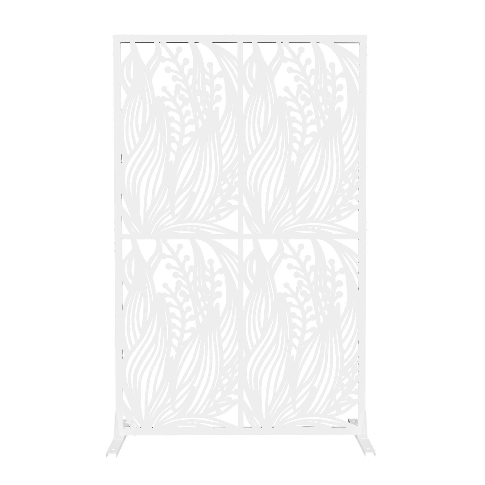 6ft Tall Metal Privacy Screen, Free Standing Indoor/Outdoor Room Divider for Patio, Balcony & Garden (45"L x 72"H)
