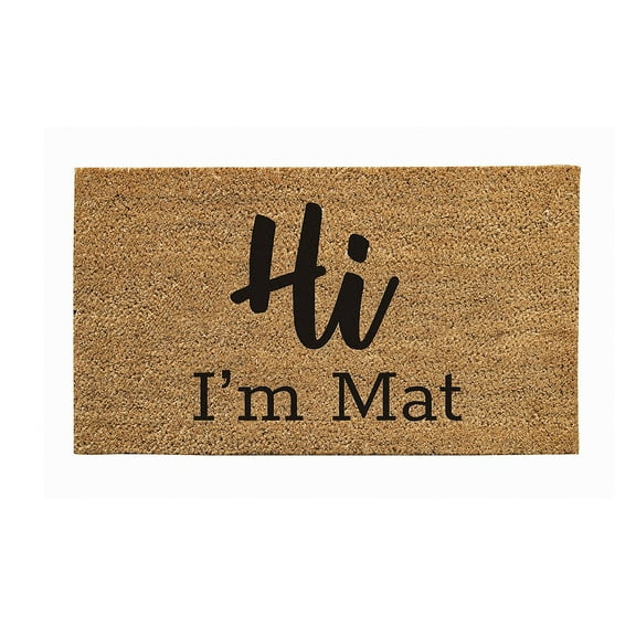 28" x 16" Nature Coir Mat, Hi I'm Mat
