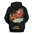 thumbnail image 2 of Adult Christmas Santa Claus Graphic Hoodie, 3D All Over Print Holiday Pullover Sweatshirt with Hood & Pocket, Funny Ugly Christmas Sweater Style, 2 of 7