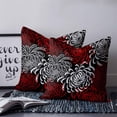 thumbnail image 2 of Red Grey Chrysanthemum 16x16 Pillow Covers Set of 2, Farmhouse Botanical Floral Modern Throw Pillow Covers Decorative Couch Cushion Case, Microfiber Square Pillowcases for Bedroom Car Living Room, 2 of 7