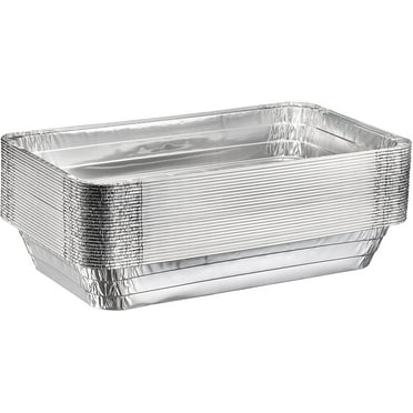 50 Pack Diplastible Full Size Deep Steam Table Pans with Lids Buffet Servers