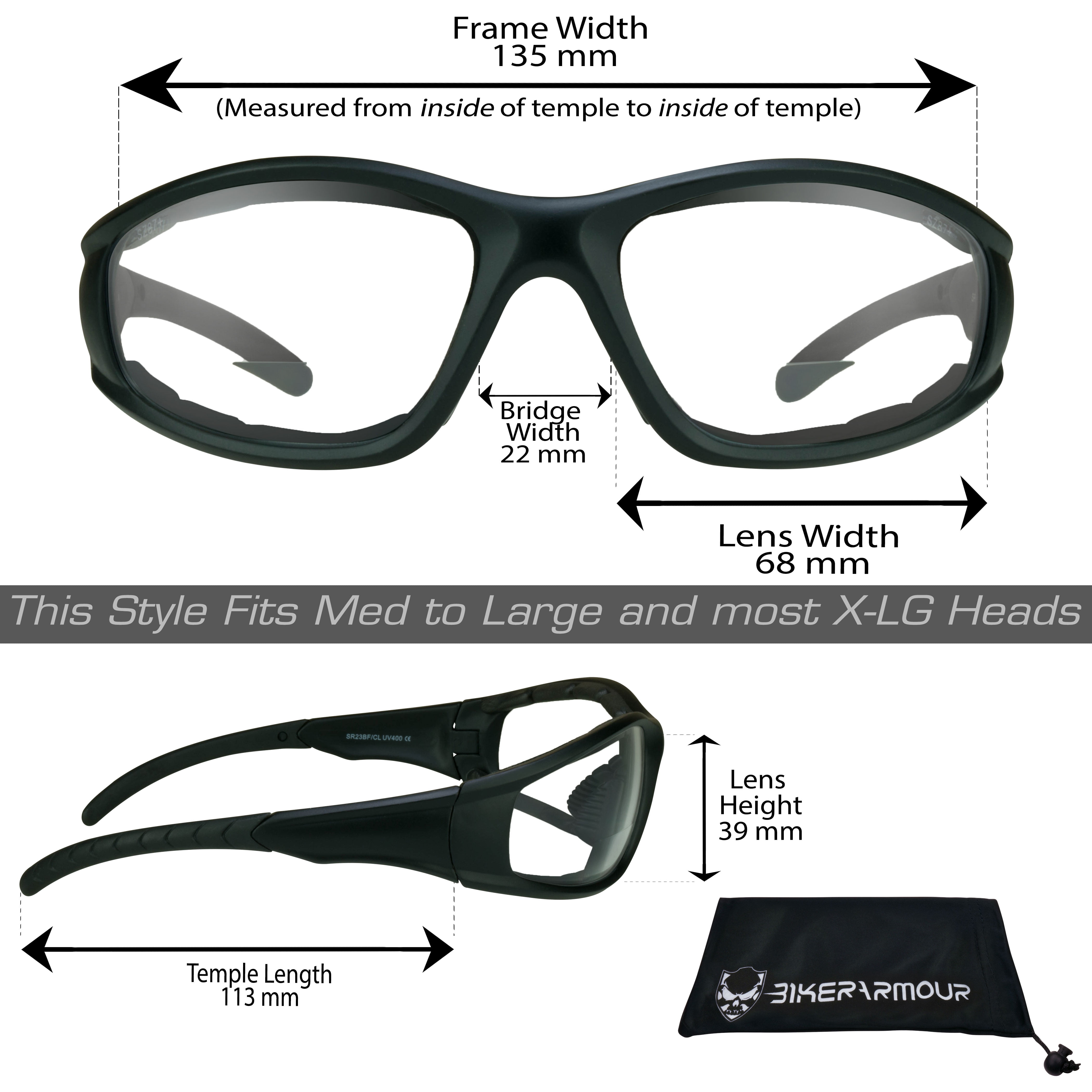 Bikershades BIFOCAL Motorcycle Safety Glasses Z87 Sport Men Women Clear 2 Pairs