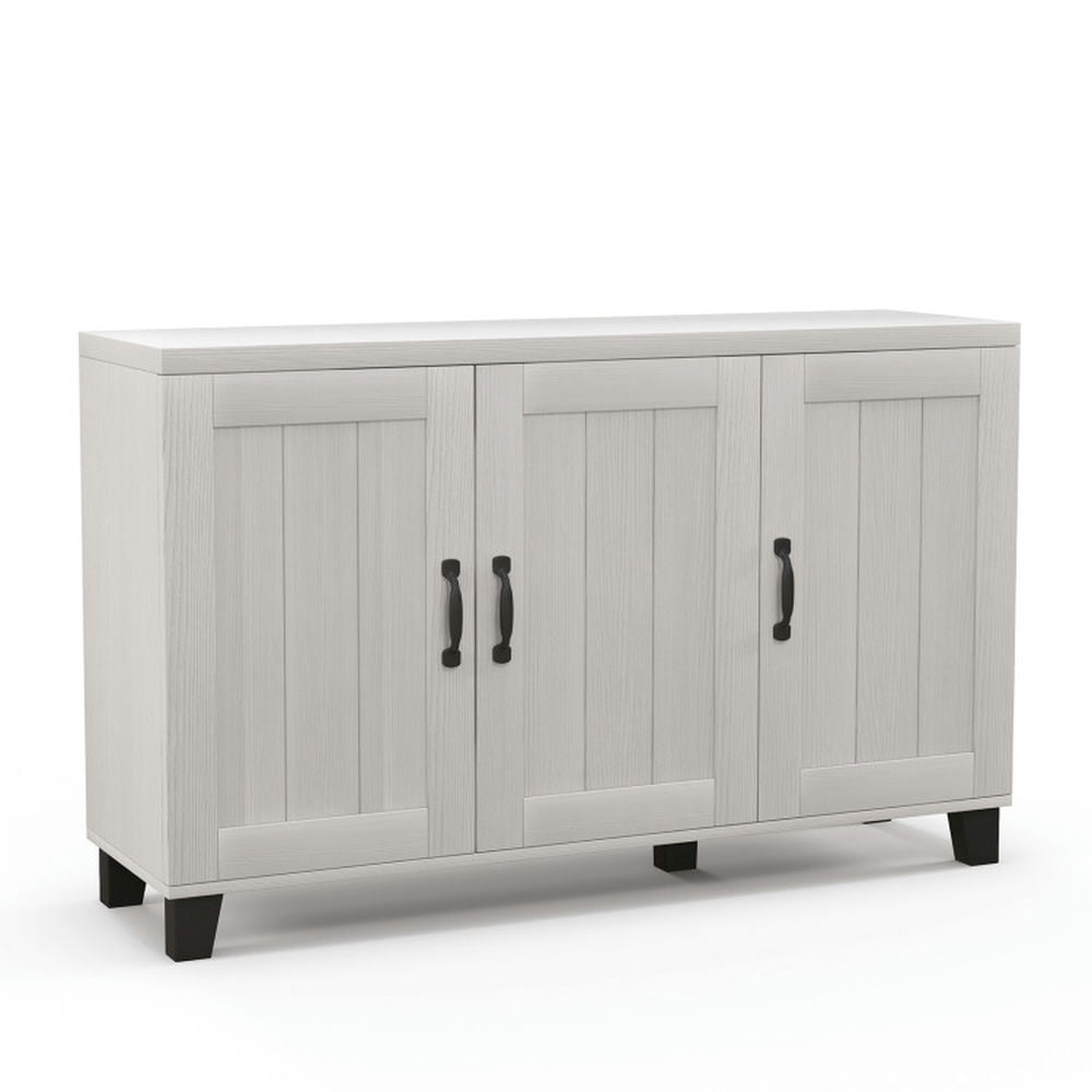 Finihen Kitchen Storage Cabinet, Buffet Sideboard, 3-Door Buffet Sideboard with Adjustable Shelves and Anti-Tipping Kits, for Dining Room, Kitchen, Living Room, White Wash Finihen Kitchen Storage Cabinet, Buffet Sideboard, 3-Door Buffet Sideboard with Adjustable Shelves and Anti-Tipping Kits, for Dining Room, Kitchen, Living Room, White Wash