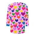 thumbnail image 6 of Jsaierl Valentines Day Shirts Women Sweet Love Heart Graphic Tees Casual 3/4 Sleeve Blouse Round Neck Dressy Casual T-shirt Tops Womens Fashion, 6 of 6