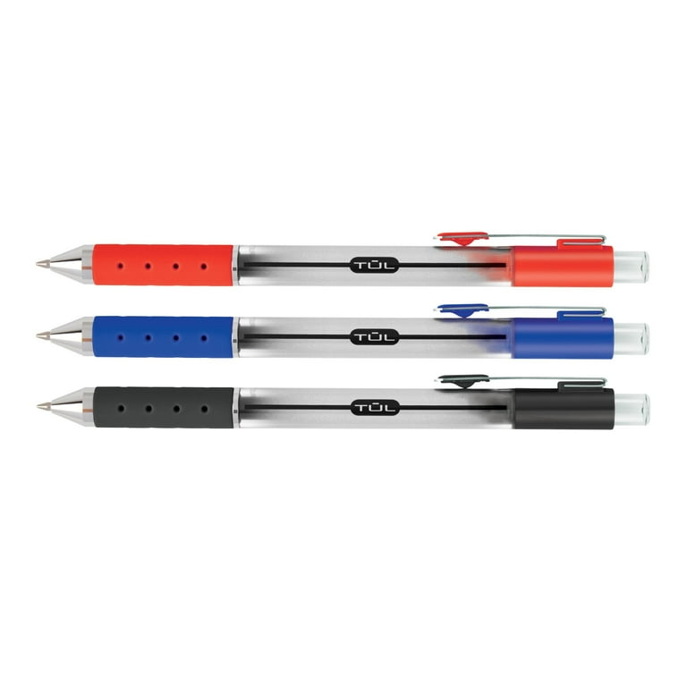 TUL® GL Series Retractable Gel Pens, Bold Point, 1.0 mm, Silver Barrel,  Assorted Ink Colors, Pack Of 12 Pens 