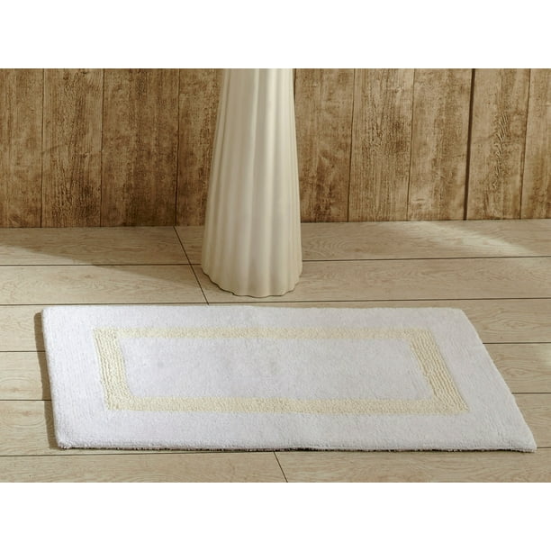 Better Trends Hotel Collection Bath Rug 17" X 24" White & Ivory