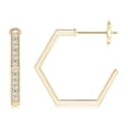 thumbnail image 2 of ANGARA Natural Diamond Hexagonal Hoop Earrings in 14K Yellow Gold for Women (Size-1.3mm| Color-G| Clarity-VS2) | April Birthstone, Anniversary, Jewelry Gift for Women | Natural Diamond Earrings, 2 of 8