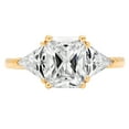 thumbnail image 2 of 2.82 ct Emerald Cut White Sapphire Three-Stone Engagement Ring for Women in 18K Yellow Gold, 2 of 2
