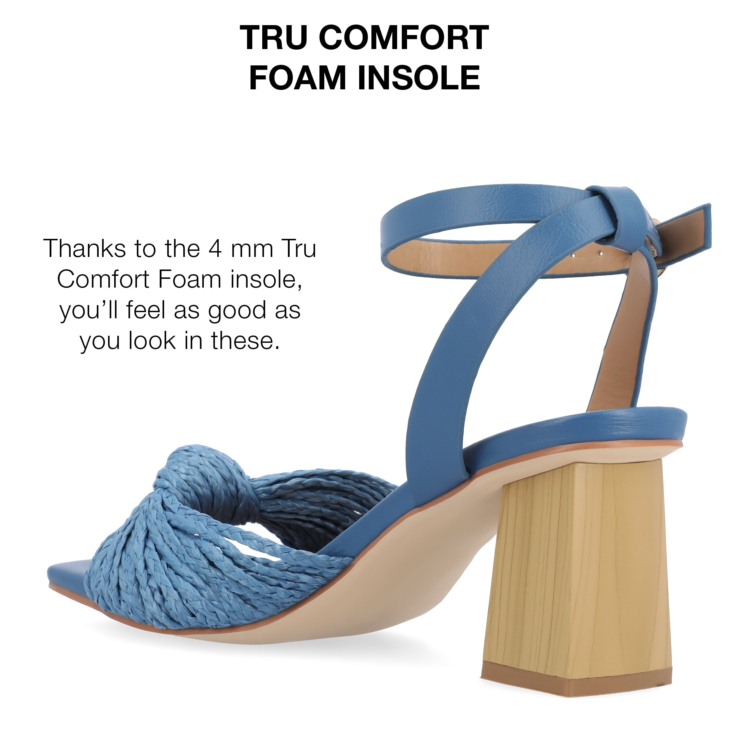 Journee Collection Womens Galinda Tru Comfort Foam Low Block Heel Sandals