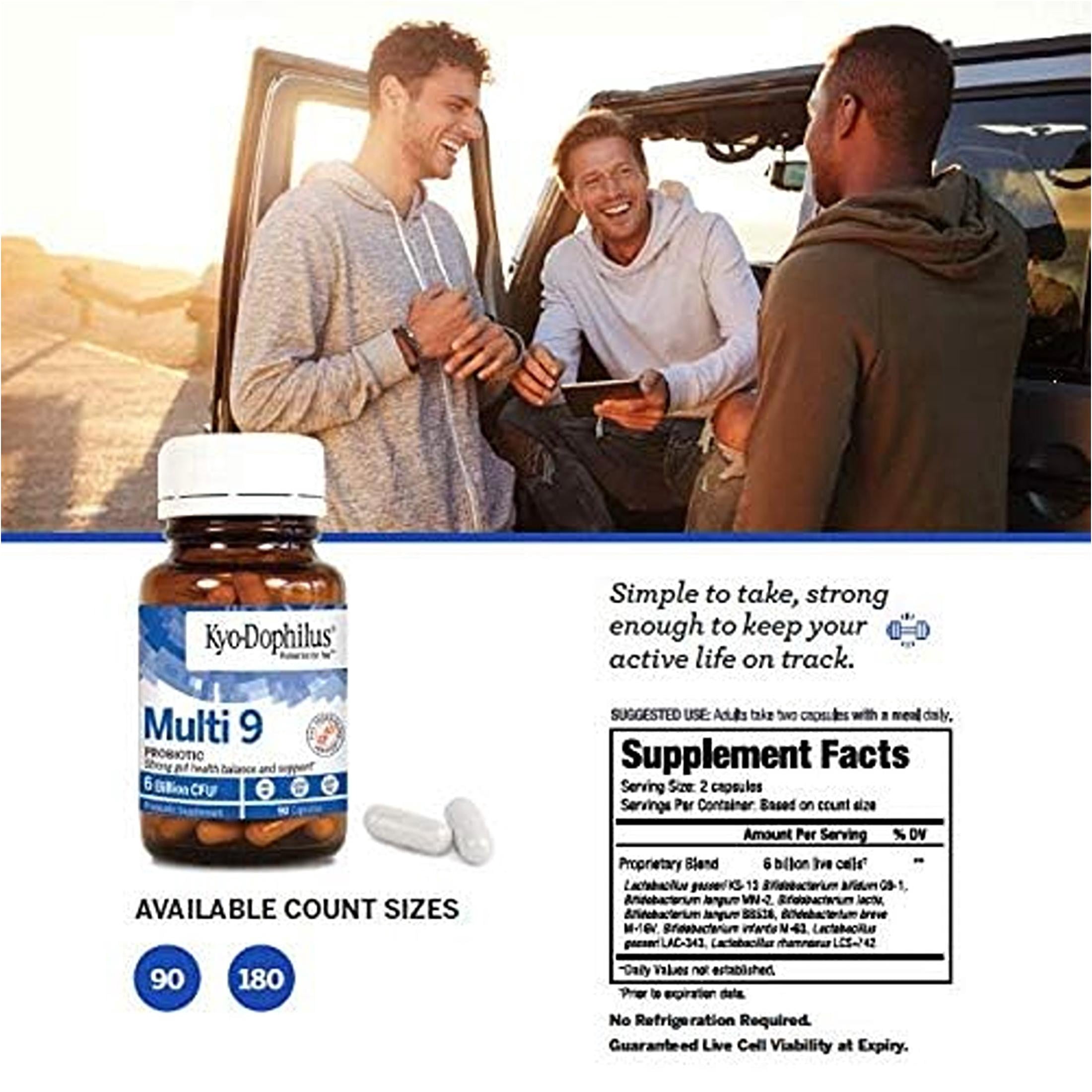 Kyo-Dophilus Multi 9 Probiotic, Strong gut health balance and support*, 180 capsules