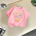 thumbnail image 4 of XAOWF Kids Girls Summer Casual T Shirt Round Neck Loose Fit Comfortable Cute Fashion Letter Printed Short Sleeve Tee Relaxed Fit Versatile Tops 6-8 Years, 4 of 4