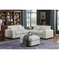 thumbnail image 7 of Reversible Modular Sectional Fabric Sofa With Two Ottoman-Beige, 7 of 7