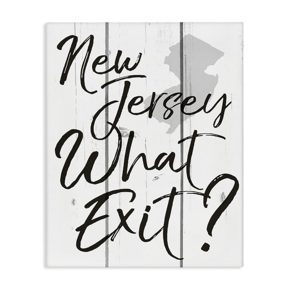 Stupell Industries Farmhouse New Jersey What Exit? Canvas Art, 16 x 20, by Lil' Rue