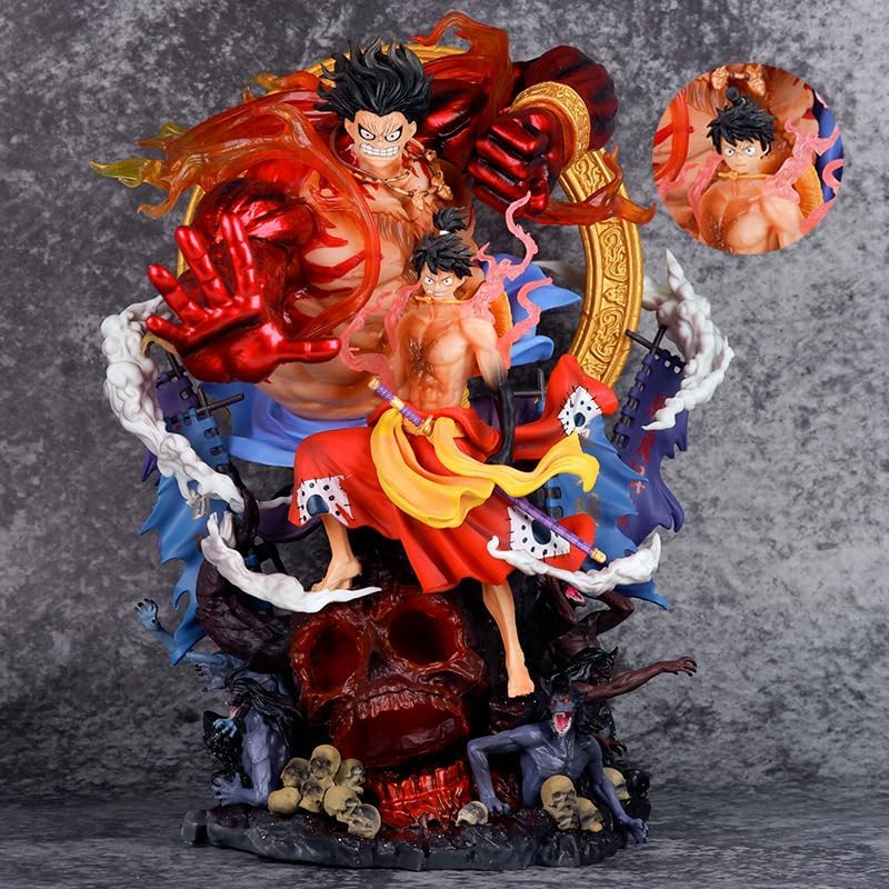 Luffy Figure Replacement Face Acalanatha Luffy Anime Figures 30cm/11.8inchPVC Characters Decorations Handicrafts for Anime Fans Gifts