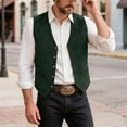thumbnail image 6 of TOWED22 Men's Suede Leather Vest Cowboy Western Waistcoat Casual Slim Fit Suit Vest(Green,XXXL), 6 of 9
