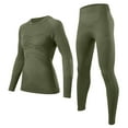 thumbnail image 2 of QATAINLAV Womens Thermal Underwear Sets Long Johns and Long Sleeve Workout Tops 2 Piece Outfits Winter Base Layer Skiing Snow Suits Army Green XS, 2 of 6